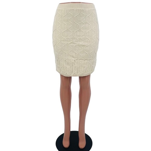 NWT Free People Ivory Cable Knit Mini Skirt L | Soft Grunge Boho Coastal Cowgirl - Picture 4 of 11